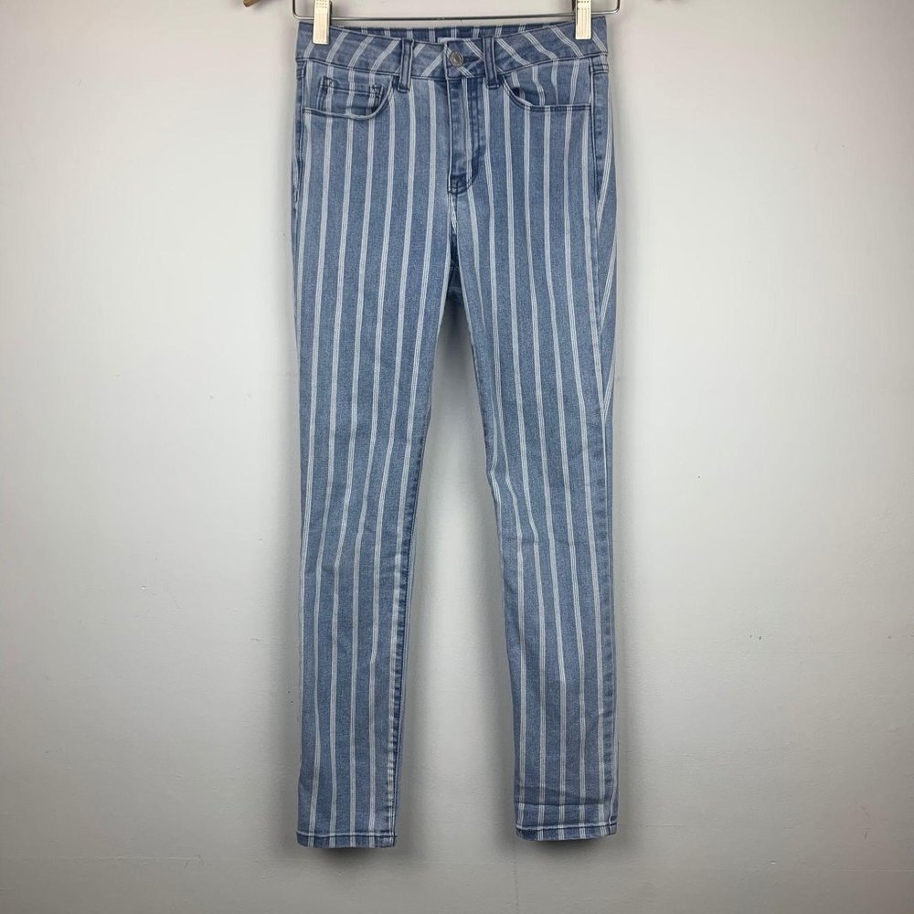 TILLYS 80's Faded Stripe Skinny Cropped‎ Jean Size 0 - Picture 2 of 10